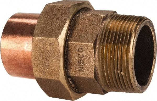 NIBCO - 1-1/2" Cast Copper Pipe Union - C X M, Pressure Fitting - Industrial Tool & Supply