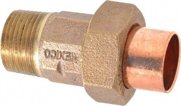 NIBCO - 3/4" Cast Copper Pipe Union - C X M, Pressure Fitting - Industrial Tool & Supply