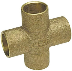 NIBCO - 1-1/2" Cast Copper Pipe Cross - C x C x C x C, Pressure Fitting - Industrial Tool & Supply