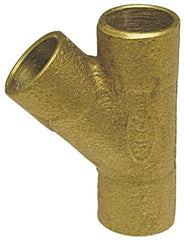 NIBCO - 1/2" Cast Copper Pipe 45° Wye - C x C x C, Pressure Fitting - Industrial Tool & Supply