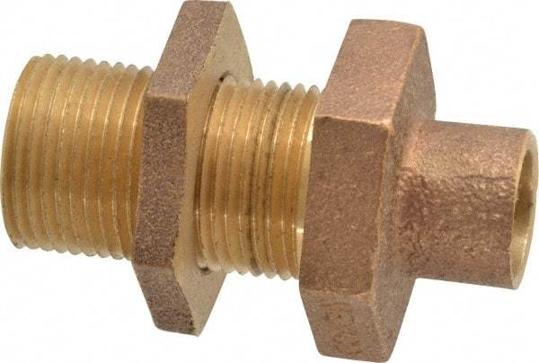 NIBCO - 1/2" Cast Copper Pipe Bulkhead - C x F, Pressure Fitting - Industrial Tool & Supply