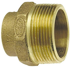 NIBCO - 1-1/4", Cast Copper Drain, Waste & Vent Pipe Trap Adapter - 1-1/4" Tube OD, O.D. Tube x M - Industrial Tool & Supply