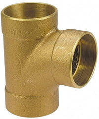 NIBCO - 4 x 4 x 3", Cast Copper Drain, Waste & Vent Pipe Tee - C x C x C - Industrial Tool & Supply
