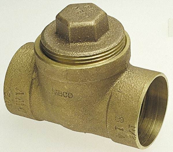 NIBCO - 2", Cast Copper Drain, Waste & Vent Pipe Test Tee - C x C x CO with Plugs - Industrial Tool & Supply