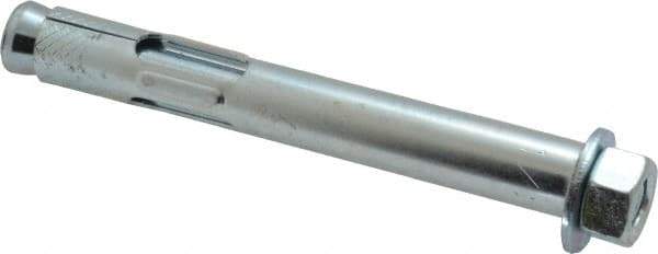 Red Head - 1/2" Diam, 1/2" Drill, 4" OAL, 2-1/4" Min Embedment Sleeve Concrete Anchor - Steel, Zinc-Plated Finish, Hex Nut Head, Hex Drive - Industrial Tool & Supply
