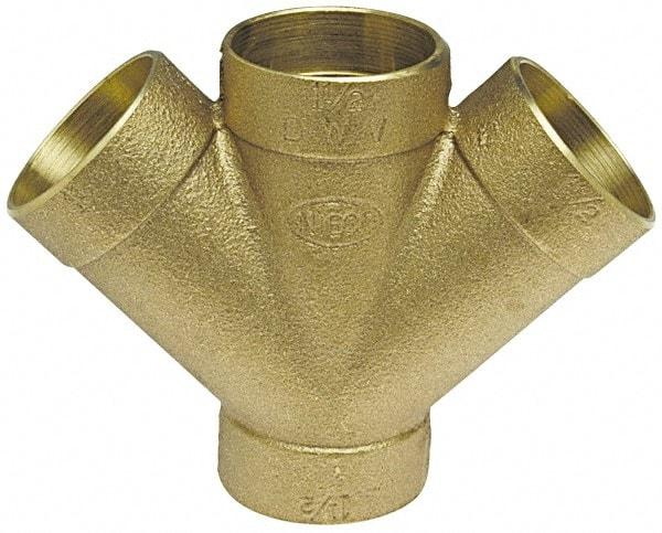 NIBCO - 2 x 2 x 1-1/2 x 1-1/2", Cast Copper Drain, Waste & Vent Pipe - C x C x C x C - Industrial Tool & Supply