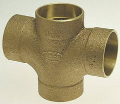 NIBCO - 2 x 1-1/2 x 1-1/2 x 1-1/2", Cast Copper Drain, Waste & Vent Pipe Double Tee - C x C x C x C - Industrial Tool & Supply