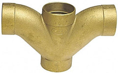 NIBCO - 2 x 2 x 1-1/2 x 1-1/2", Cast Copper Drain, Waste & Vent Pipe Double Long Turn T Y - C x C x C x C - Industrial Tool & Supply