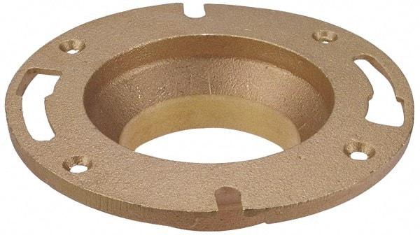 NIBCO - 4" Pipe, 7" OD, Cast Copper Closet Flange - 180° Max Working Temp, C End Connections - Industrial Tool & Supply