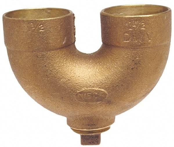 NIBCO - 1-1/2", Cast Copper Drain, Waste & Vent Pipe Return Bend with CO - C x C x CO with Plugs - Industrial Tool & Supply