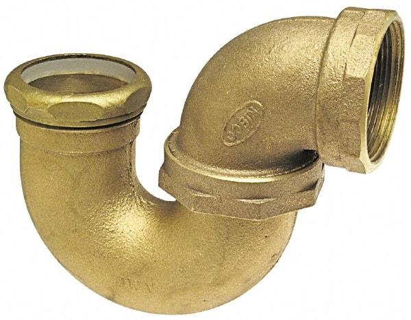 NIBCO - 2", Cast Copper Drain, Waste & Vent Pipe P Trap with Union - F x SJ - Industrial Tool & Supply