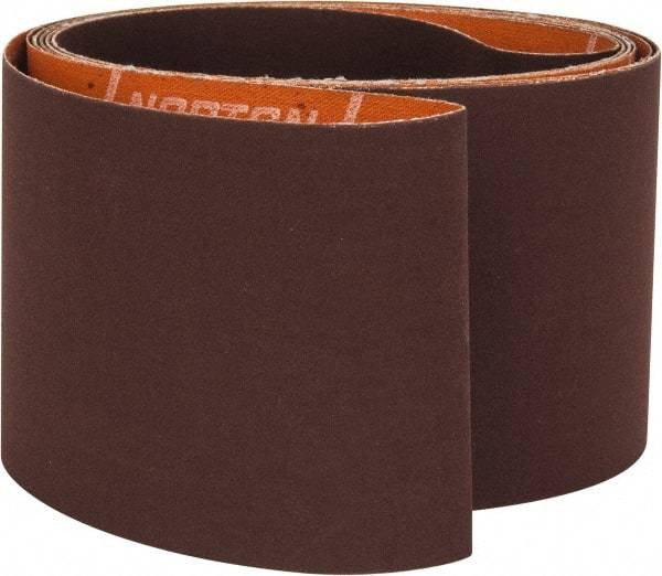 Norton - 3" Wide x 132" OAL, 240 Grit, Aluminum Oxide Abrasive Belt - Aluminum Oxide, Very Fine, Coated, J Weighted Cloth Backing, Series R245 - Industrial Tool & Supply