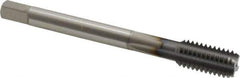 OSG - 7/16-14 UNC 4 Flute TiCN Finish Powdered Metal Straight Flute Machine Tap - Bottoming, Right Hand Thread, 3-5/32" OAL, 1-7/16" Thread Length, H3 Limit, Oversize - Exact Industrial Supply