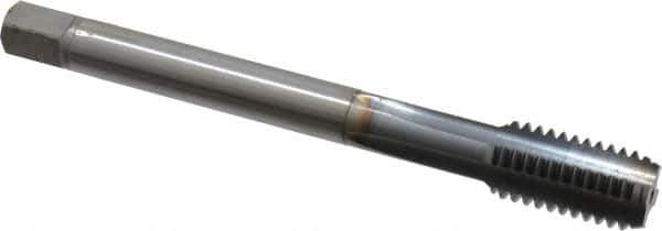OSG - 1/2-13 UNC 2B 4 Flute TiCN Finish Powdered Metal Straight Flute Machine Tap - Bottoming, Right Hand Thread, 3-3/8" OAL, 1-21/32" Thread Length, H5 Limit, Oversize - Exact Industrial Supply