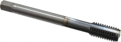 OSG - 1/2-13 UNC 2B 4 Flute TiCN Finish Powdered Metal Straight Flute Machine Tap - Bottoming, Right Hand Thread, 3-3/8" OAL, 1-21/32" Thread Length, H5 Limit, Oversize - Exact Industrial Supply