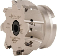 Walter - 8 Inserts, 4" Cut Diam, 1-1/2" Arbor Diam, 0.591" Max Depth of Cut, Indexable Square-Shoulder Face Mill - 0/90° Lead Angle, 2.48" High, AD.T 1606.. Insert Compatibility, Series F4042 - Industrial Tool & Supply