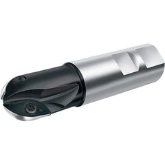 Walter - 3/4" Cut Diam, 0.59" Max Depth of Cut, 3/4" Shank Diam, 3.41" OAL, Indexable Ball Nose End Mill - 1.38" Head Length, Straight Shank, F2339 Toolholder, XDMT 16T3095 R Insert - Industrial Tool & Supply