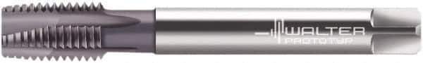 Walter-Titex - 1/2-20 UNF, 4 Flute, TiCN Finish, Powdered Metal Spiral Point Tap - Plug Chamfer, Right Hand Thread, 3-3/8" OAL, 24mm Thread Length, 9.32mm Shank Diam, 3B Class of Fit, Series A2325766 - Exact Industrial Supply