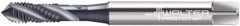Walter-Prototyp - M4x0.70 Metric 3 Flute 6HX Modified Bottoming Spiral Flute Tap - Cobalt, TiCN Finish, 63mm OAL, Right Hand Flute, Right Hand Thread, Series M2051306 - Exact Industrial Supply