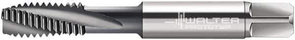 Walter-Prototyp - #12-28 UNF 3 Flute 3B Modified Bottoming Spiral Flute Tap - Cobalt, Nitride Finish, 2-3/8" OAL, Right Hand Flute, Right Hand Thread, Series A23406 - Exact Industrial Supply