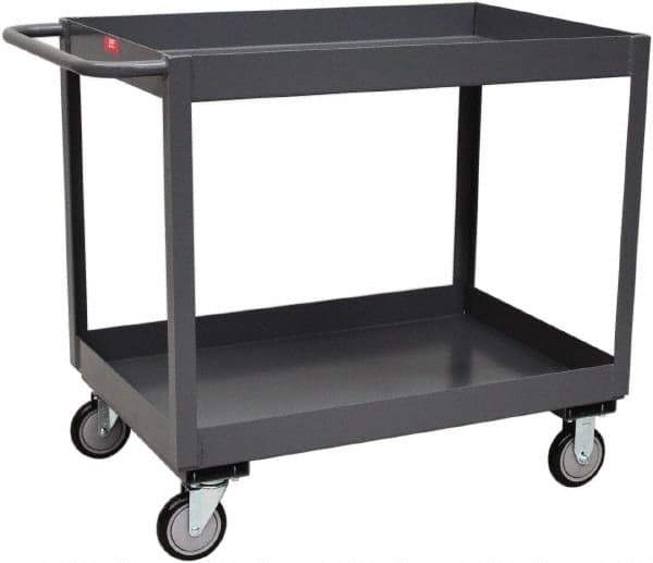 Jamco - 1,200 Lb Capacity, 24" Wide x 36" Long x 35" High Service Cart - 2 Shelf, Steel, Rubber Casters - Industrial Tool & Supply
