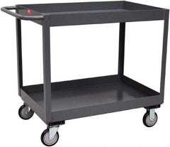 Jamco - 1,200 Lb Capacity, 24" Wide x 30" Long x 35" High Service Cart - 2 Shelf, Steel, 2 Rigid/2 Swivel Casters - Industrial Tool & Supply