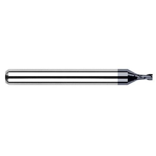 Miniature End Mills - Stub & Standard - 0.0620″ (1/16″) Cutter Diameter × 0.1860″ Length of Cut Carbide Square End Mill, 2 Flutes, AlTiN Coated - Exact Industrial Supply
