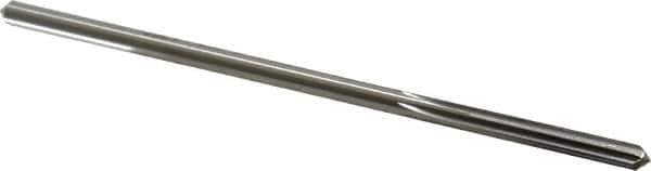 Made in USA - 0.17" High Speed Steel 6 Flute Chucking Reamer - Straight Flute, 0.1595" Straight Shank, 1-1/8" Flute Length, 4-1/2" OAL - Industrial Tool & Supply