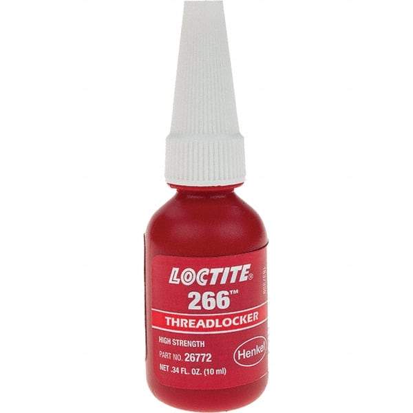 Loctite - 10 mL, Red, High Strength Threadlocker - Series 266 - Industrial Tool & Supply