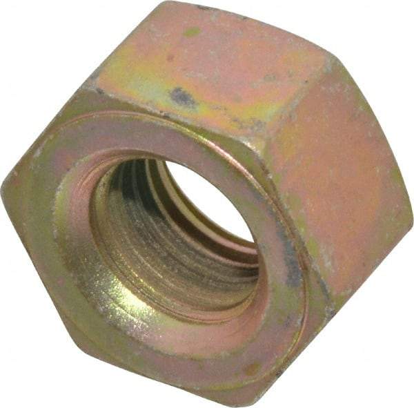 Value Collection - 3/4-10 UNC Steel Right Hand Heavy Hex Nut - 1-1/4" Across Flats, 47/64" High, Zinc Yellow Dichromate Finish - Industrial Tool & Supply
