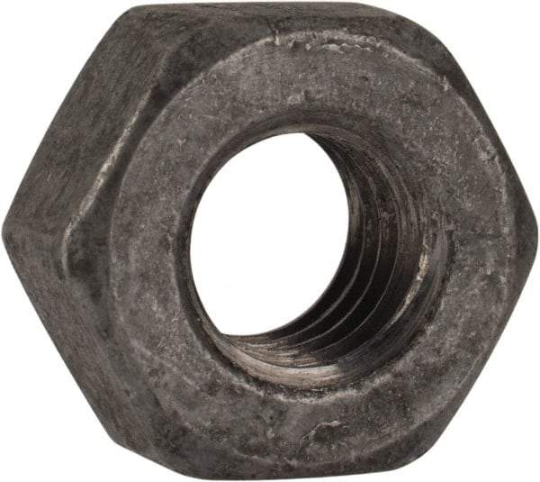 Value Collection - 5/16-18 UNC Steel Right Hand Heavy Hex Nut - 9/16" Across Flats, 19/64" High, Hot Dipped Galvanized Finish - Industrial Tool & Supply