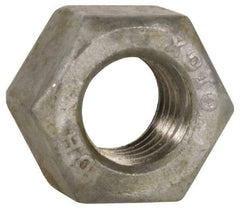 Value Collection - 2 - 4-1/2 UNC Steel Right Hand Heavy Hex Nut - 3-1/8" Across Flats, 1-31/32" High, Hot Dipped Galvanized Finish - Industrial Tool & Supply