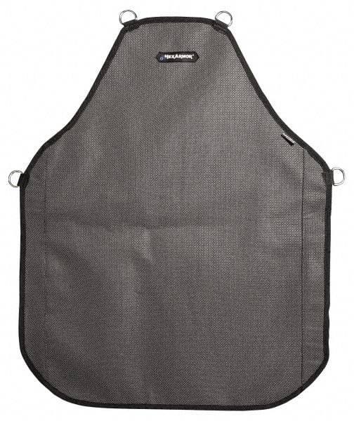 HexArmor - 24 x 30" Cut Resistant Bib Apron - SuperFabric, 23 oz Material, Gray, 0 Pockets, Hook & Loop Closure - Industrial Tool & Supply