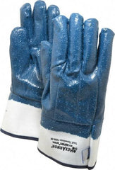HexArmor - Size M (8), ANSI Cut Lvl A9, Puncture Lvl 5, Nitrile Coated Cut & Puncture Resistant Gloves - 9.5" Long, Fully Coated Coated, SuperFabric Lining, Safety Cuff, Blue, Paired - Industrial Tool & Supply