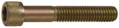 Made in USA - 3/8-16 UNC Hex Socket Drive, Socket Cap Screw - Grade 4037 Alloy Steel, Yellow Cadmium-Plated Finish, Fully Threaded, 1-1/2" Length Under Head - Industrial Tool & Supply