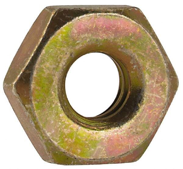 Made in USA - #10-24 UN Steel Right Hand Machine Screw Hex Nut - 3/8" Across Flats, 0.13" High, Cadmium-Plated Finish - Industrial Tool & Supply