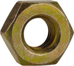 Made in USA - 1/4-20 UN Steel Right Hand Machine Screw Hex Nut - 7/16" Across Flats, 0.193" High, Cadmium-Plated Finish - Industrial Tool & Supply