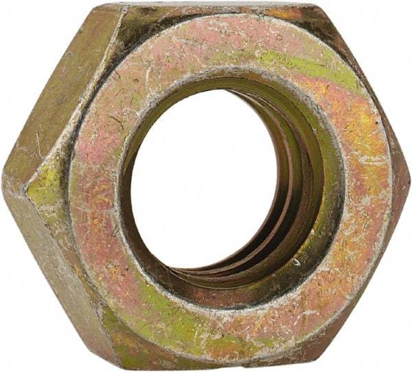 Made in USA - 3/8-16 UN Steel Right Hand Machine Screw Hex Nut - 5/8" Across Flats, 0.257" High, Cadmium-Plated Finish - Industrial Tool & Supply