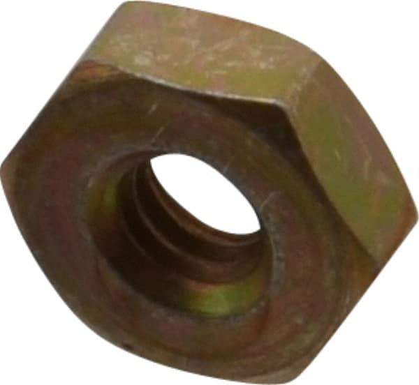 Made in USA - #8-32 UN Steel Right Hand Machine Screw Hex Nut - 11/32" Across Flats, 0.13" High, Cadmium-Plated Finish - Industrial Tool & Supply