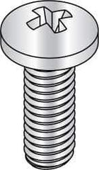 Made in USA - #4-40 UNC, 7/8" Length Under Head Phillips Drive Machine Screw - Pan Head, Grade 3 Steel, Yellow Cadmium-Plated Finish, Without Washer - Industrial Tool & Supply