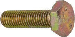 Made in North America - 1/4-28 UNF, 7/8" Length Under Head Hex Head Cap Screw - Grade 8 Alloy Steel, Zinc-Plated Finish, 7/16" Hex - Industrial Tool & Supply