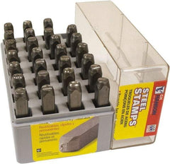 C.H. Hanson - 27 Piece, 1/16" Character Steel Stamp Set - Letters, Reverse - Industrial Tool & Supply