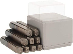 C.H. Hanson - 9 Piece, 3/16" Character Steel Stamp Set - Figures, Standard - Industrial Tool & Supply