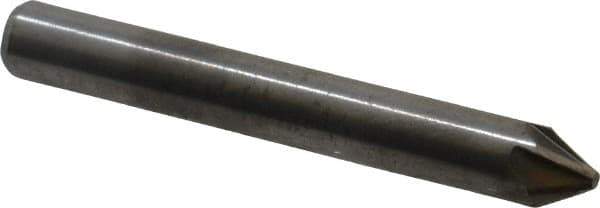M.A. Ford - 1/4" Head Diam, 1/4" Shank Diam, 6 Flute 60° Solid Carbide Countersink - Bright Finish, 2" OAL, 0.06" Nose Diam, Single End, Straight Shank, Right Hand Cut - Industrial Tool & Supply