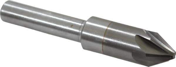 M.A. Ford - 3/8" Head Diam, 1/4" Shank Diam, 6 Flute 60° Solid Carbide Countersink - Bright Finish, 2" OAL, 0.09" Nose Diam, Single End, Straight Shank, Right Hand Cut - Industrial Tool & Supply