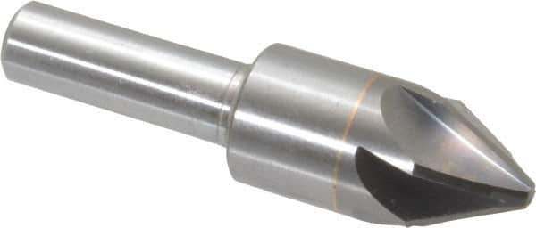 M.A. Ford - 5/8" Head Diam, 3/8" Shank Diam, 6 Flute 60° Solid Carbide Countersink - Bright Finish, 2-3/8" OAL, 0.18" Nose Diam, Single End, Straight Shank, Right Hand Cut - Industrial Tool & Supply