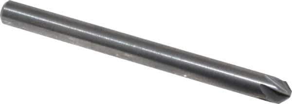 M.A. Ford - 1/8" Head Diam, 1/8" Shank Diam, 6 Flute 90° Solid Carbide Countersink - Bright Finish, 1-1/2" OAL, 0.03" Nose Diam, Single End, Straight Shank, Right Hand Cut - Industrial Tool & Supply