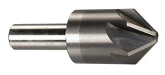 M.A. Ford - 1" Head Diam, 1/2" Shank Diam, 6 Flute 100° Solid Carbide Countersink - Bright Finish, 2-3/4" OAL, 1/4" Nose Diam, Single End, Straight Shank, Right Hand Cut - Industrial Tool & Supply
