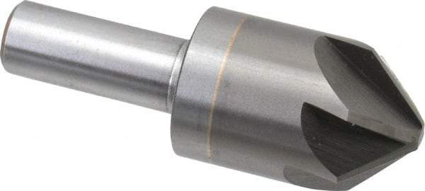 M.A. Ford - 1" Head Diam, 1/2" Shank Diam, 6 Flute 90° Solid Carbide Countersink - Bright Finish, 2-3/4" OAL, 1/4" Nose Diam, Single End, Straight Shank, Right Hand Cut - Industrial Tool & Supply