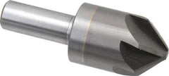 M.A. Ford - 1" Head Diam, 1/2" Shank Diam, 6 Flute 90° Solid Carbide Countersink - Bright Finish, 2-3/4" OAL, 1/4" Nose Diam, Single End, Straight Shank, Right Hand Cut - Industrial Tool & Supply
